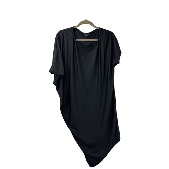 Athleta Sunlover  | Women's Shirt Dress Small  Hilo Asymmetric Black Draped - Picture 10 of 16